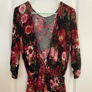 Fashion magazine 3/4 sleeve romper, size Large